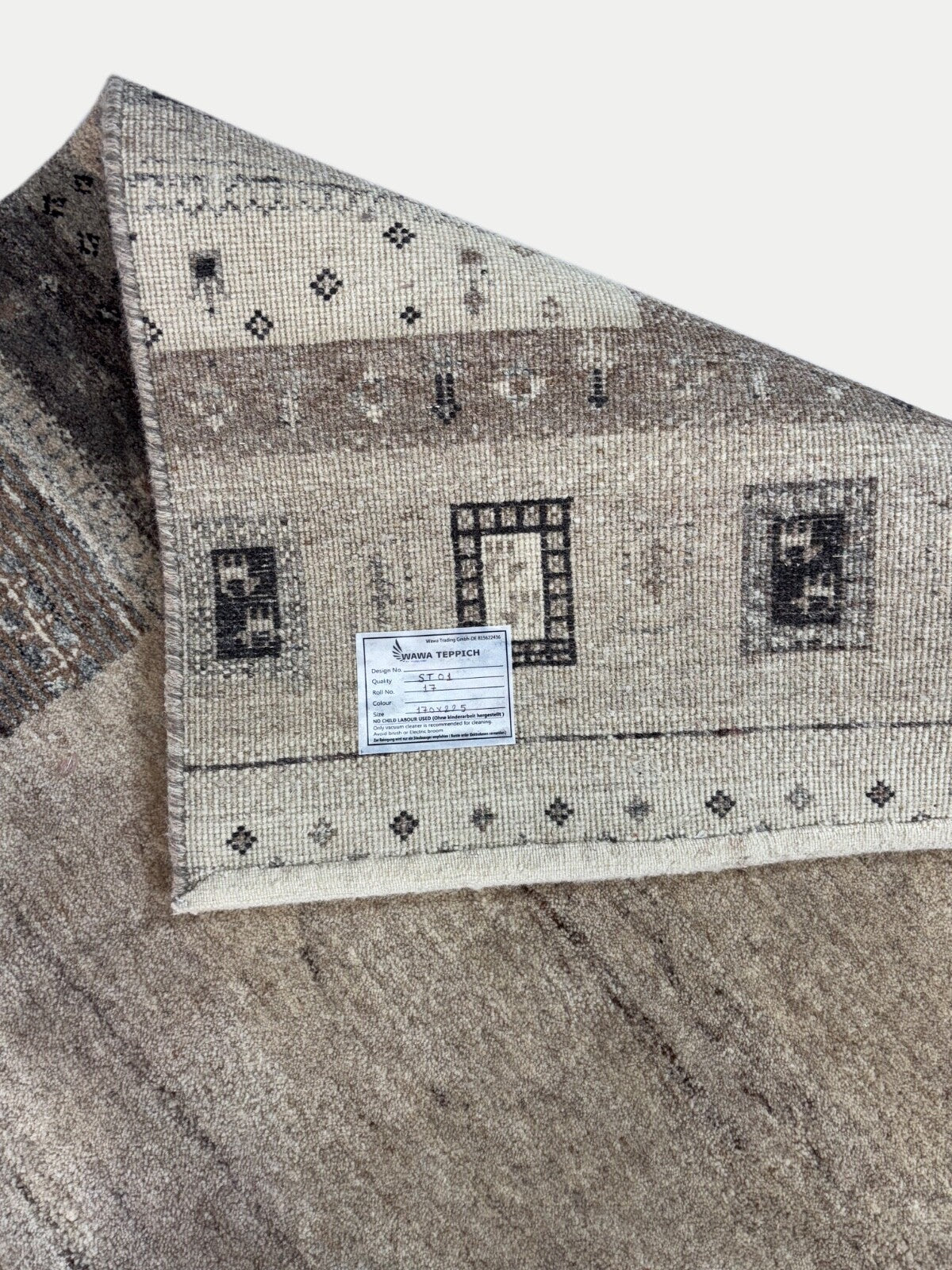 Handgeknüpft Orientteppich 170x225  Wolle Teppich Braun Klassisch Design St-01