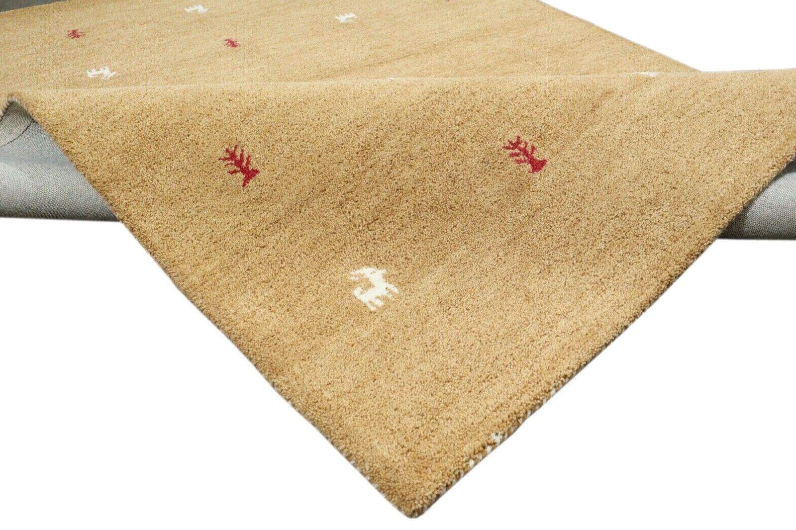 Orient Teppich 100% Wolle 160X230 cm Gold Orange Handarbeit Handgetuftet T932