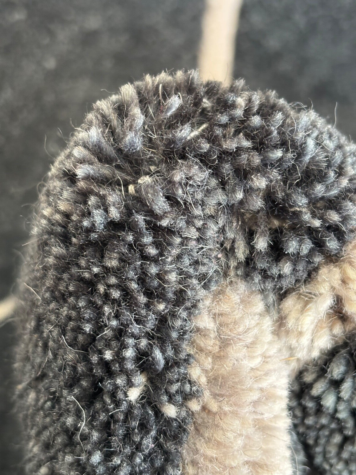 Tappeto nero, 100% lana, fatto a mano, 125 x 183 cm, tappeto orientale BT3