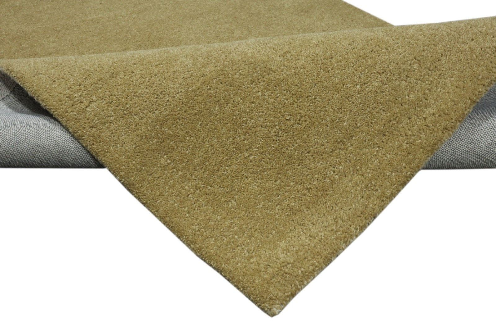 Gabbeh Teppich 100% Wolle Gold Uni Farbe 120x180 cm Handgemacht PL6