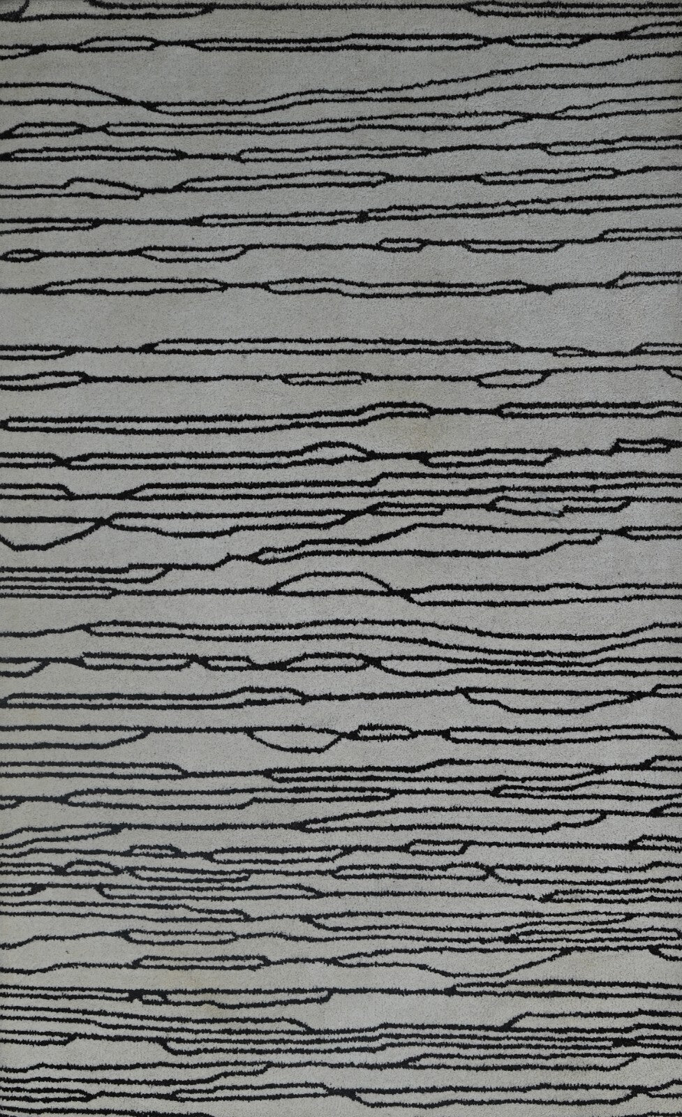 Handgetufteter Wollteppich 150x240 Creme  Design mit Rand Wohnzimmer SH201