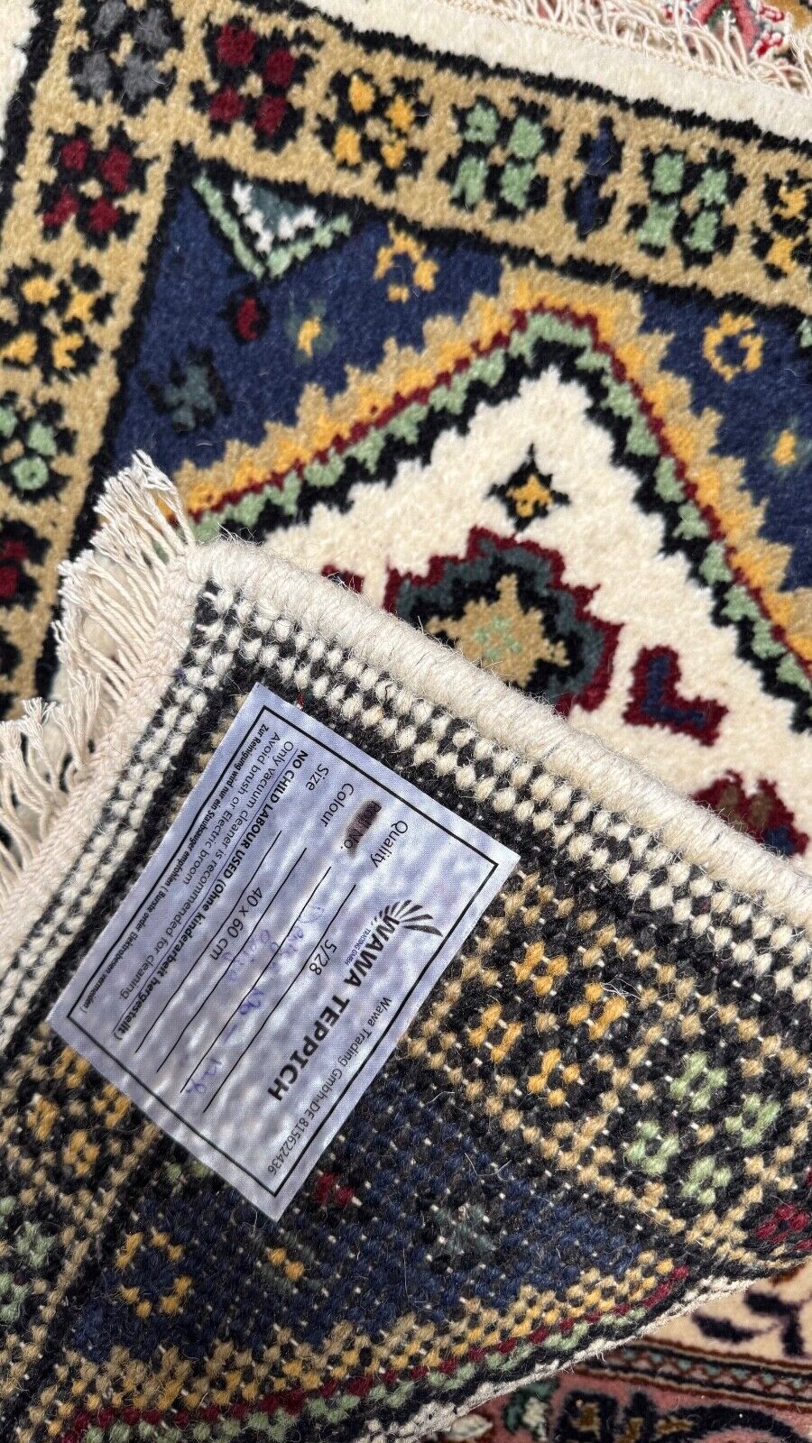 Edler Brücke Teppich 40x60 cm Handgeknüpfter Wollteppich 100% Schurwolle PH43