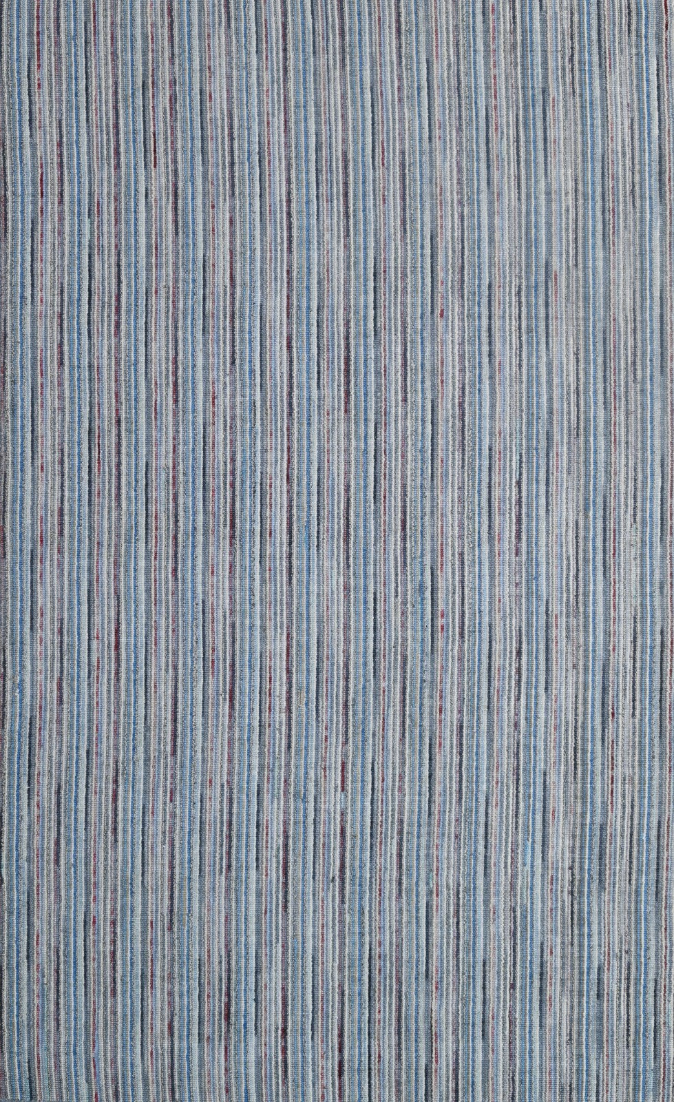 Handgewebter Teppich 150x240 BLAU Glanzoptik Wolle Flach Wohnzimmer SH115