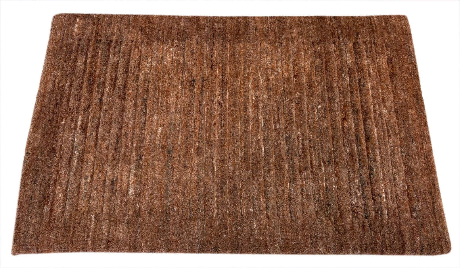 Handgewebter Teppich 60x90 cm Braun Modern Nachhaltig PETGarn Design Teppich R76