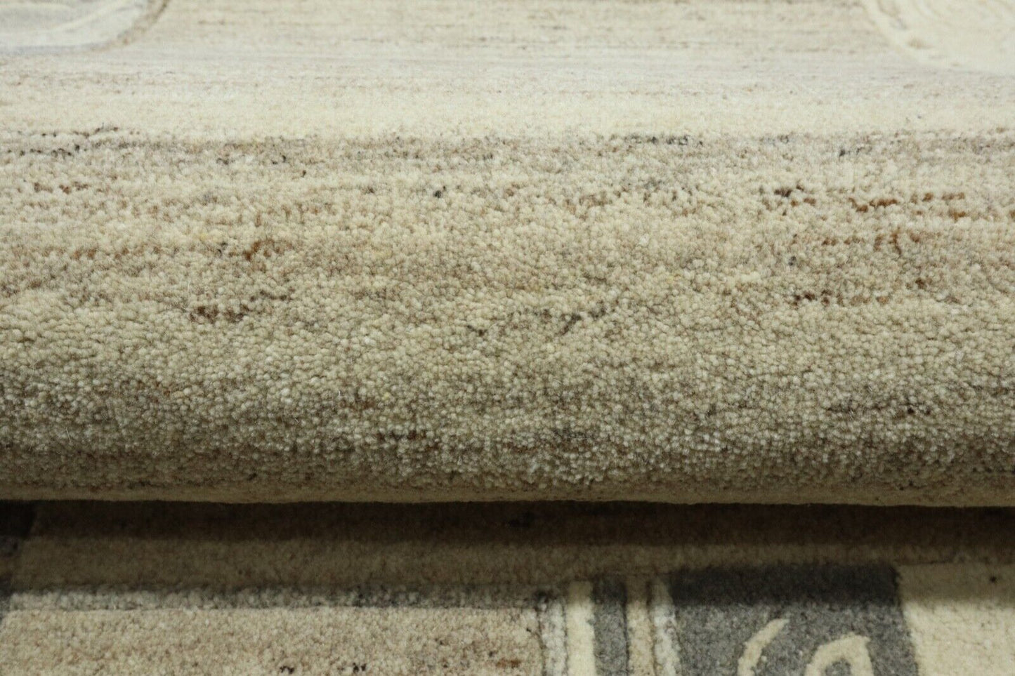 Gabbeh Teppich 100% Wolle 70X140 cm Handarbeit Grau Beige Handgetuftet T1014