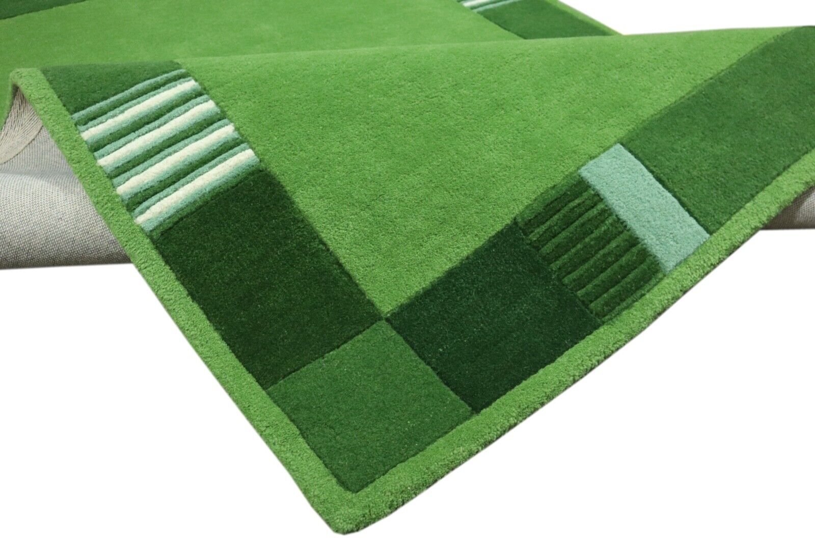 Zelený orientální koberec 100% vlna 120x180 cm Ručně tkaný Ručně všívaný T974