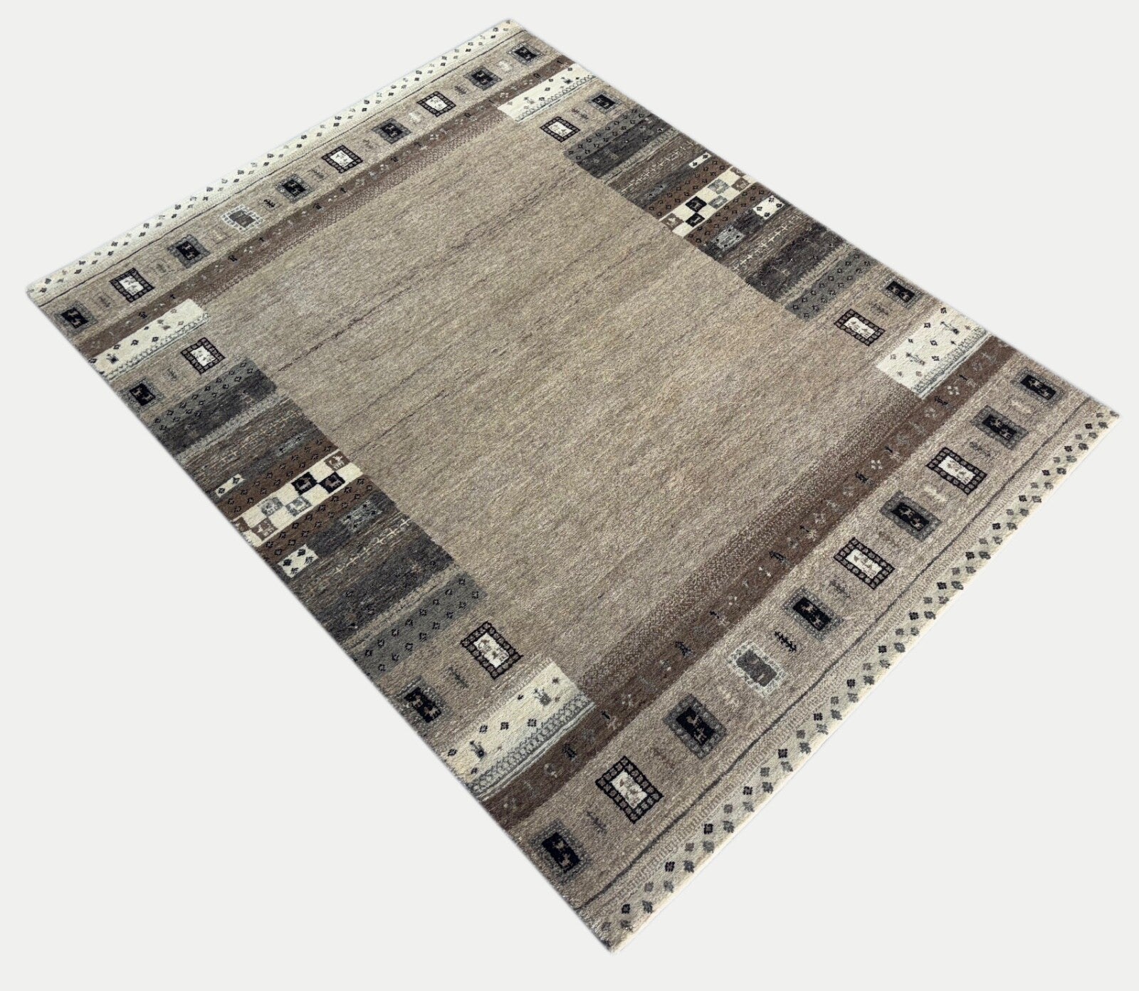 Handgeknüpft Orientteppich 170x225  Wolle Teppich Braun Klassisch Design St-01