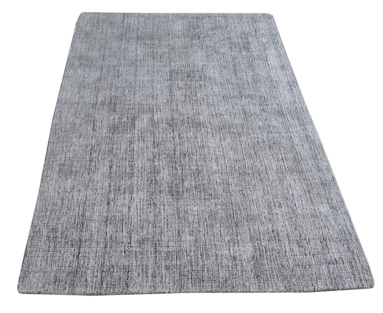 Handgewebter Teppich 120x180 Grau Glanzoptik Leinen Flach Wohnzimmer SH219