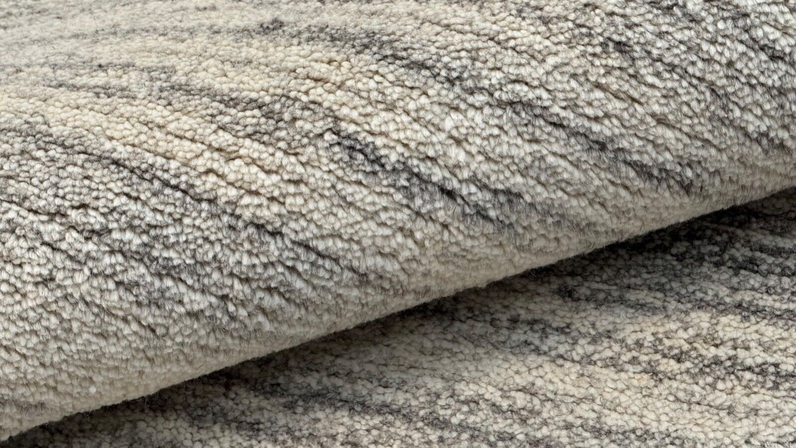 Grau Teppich 100% Wolle Beige 160X230 cm Handarbeit Handgetuftet T866