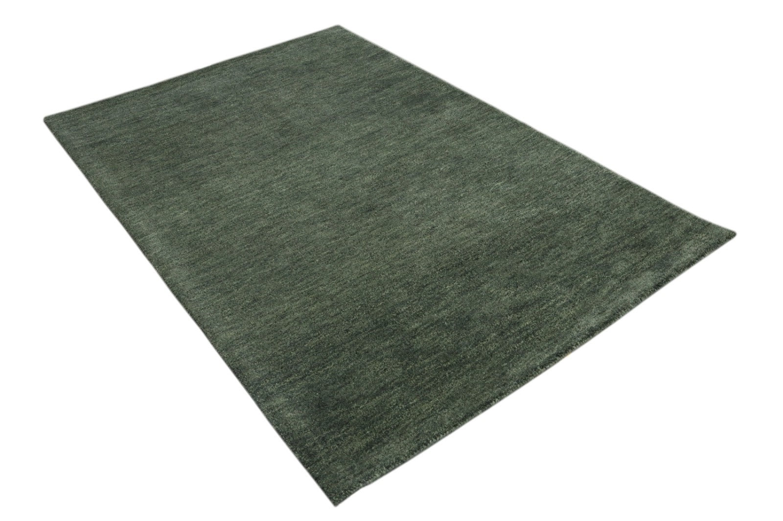 Gabbeh Teppich 100% Wolle Grau Uni Farbe 120x180 cm  Handgemacht PL14