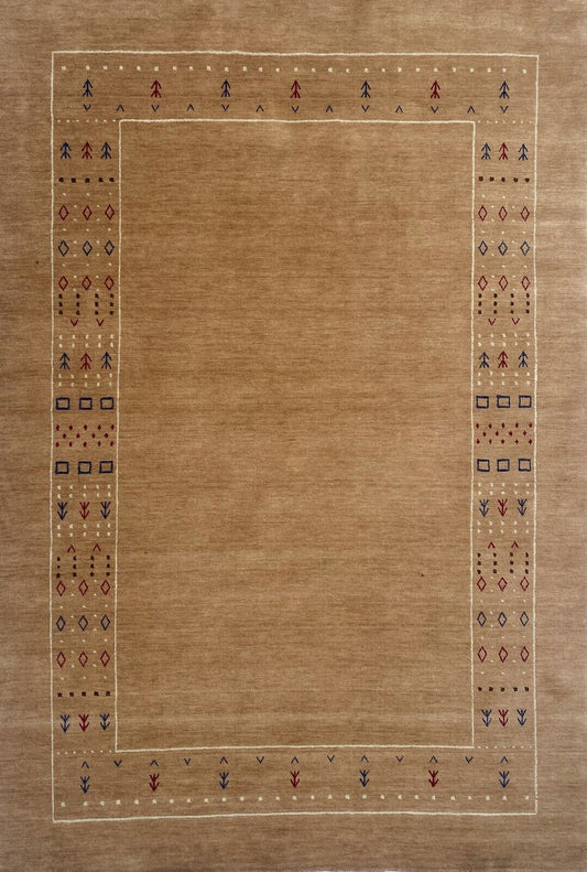 Pfirsich hell braun Teppich 100% Wolle 200x300 cm Handgewebt Orientteppich ac1