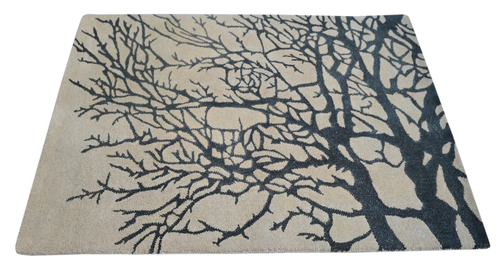 Handgetufteter Wolle teppich 120x180 Beige Modern Wohnzimmer SH240