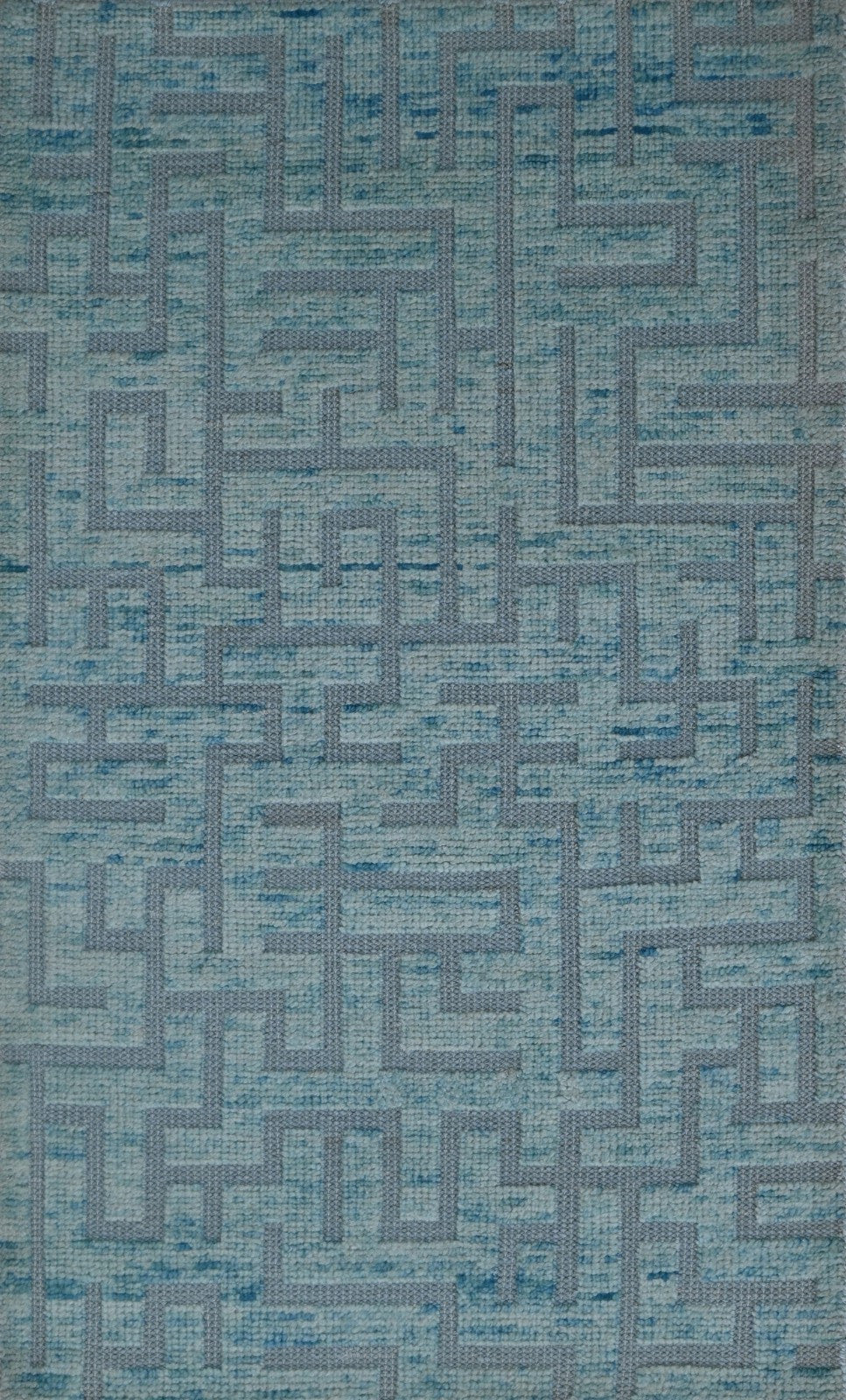 Modernes Handgeknüpfter Wolle 90x150 Vintage Blau  Wohnzimmer Teppich SH153