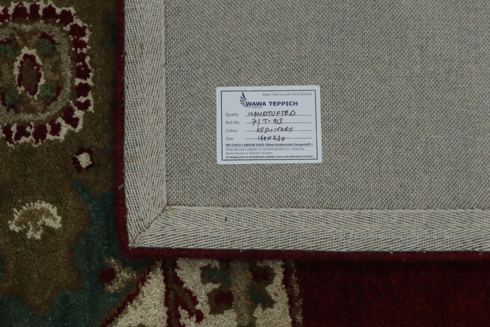 Rot Orient Teppich 100% Wolle 160X230 cm Handarbeit Handgetuftet T913