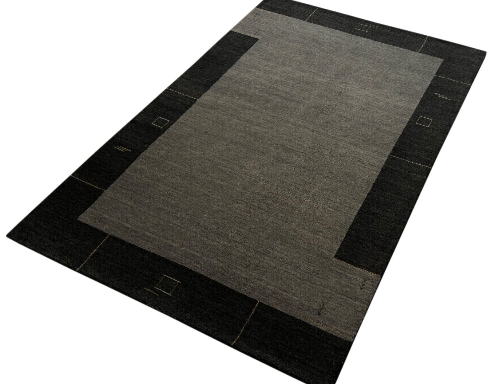 Teppich 100% Wolle 200x300 cm Grünlich Grauer Handgewebt Orient Gabbeh WR111