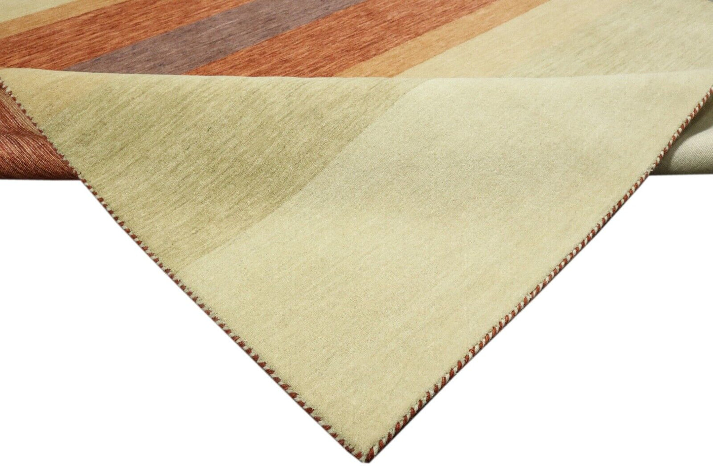Teppich 100% Wolle 170x240 cm Terrakotta Beige Handgewebt Gabbeh LR1048