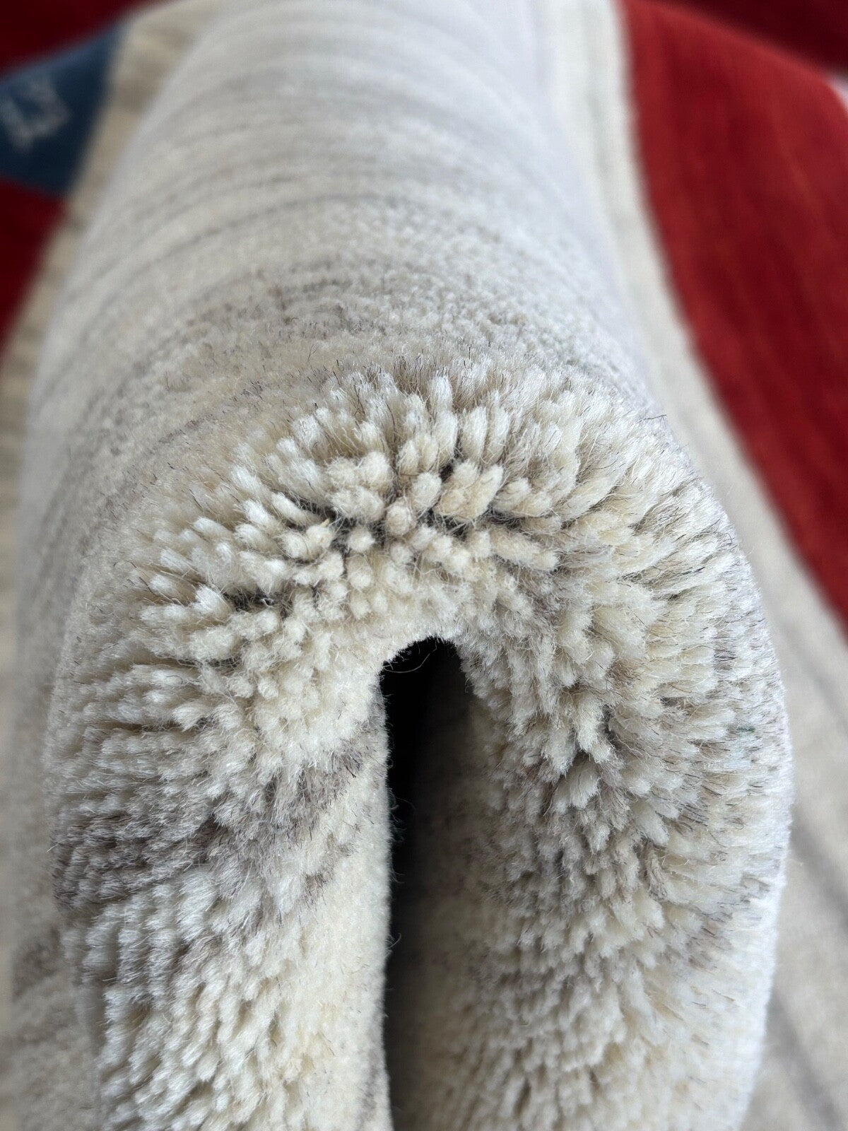 Beige Teppich 100% Wolle einfarbig gefärbt 250X300 cm Gabbeh Handgewebt  107