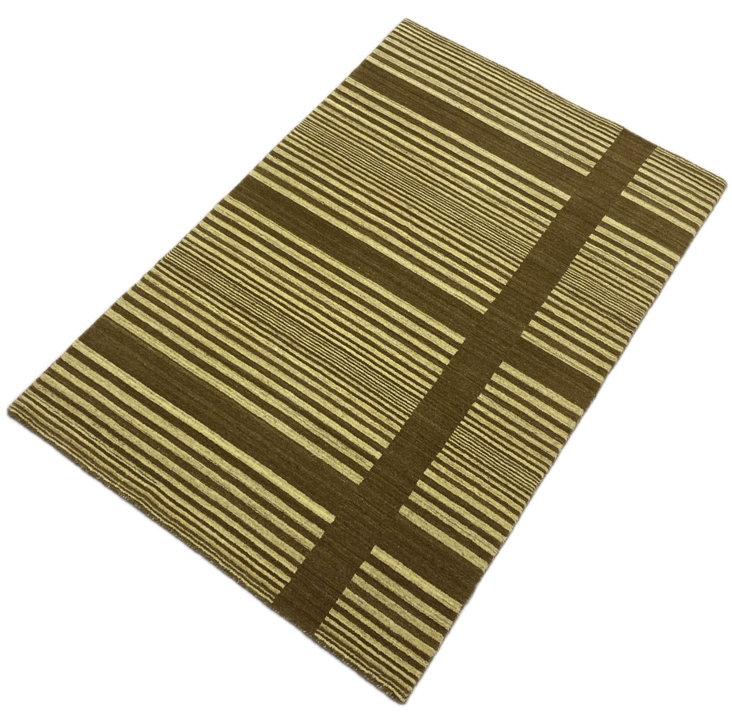 Teppich 100% Wolle Beige braun Gabbeh lori Handgewebt 125x185 cm Naturwolle S195