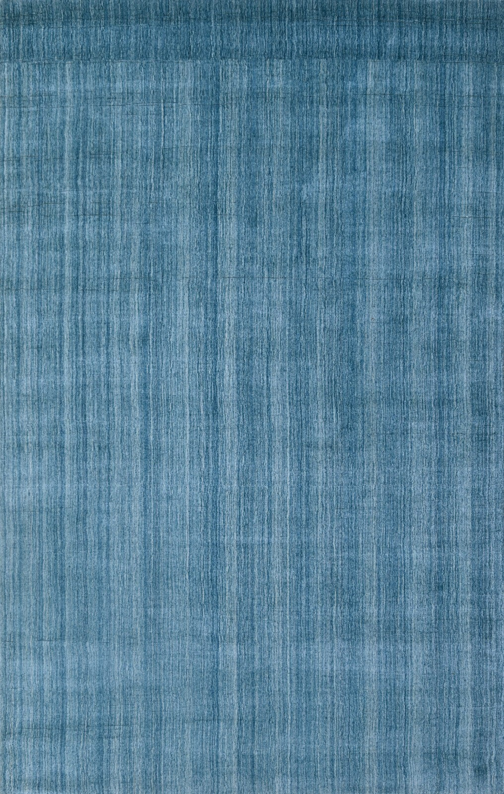 Handgewebter Teppich 160x230 Blau Glanzoptik Woll-Viskose Flach Wohnzimmer SH114