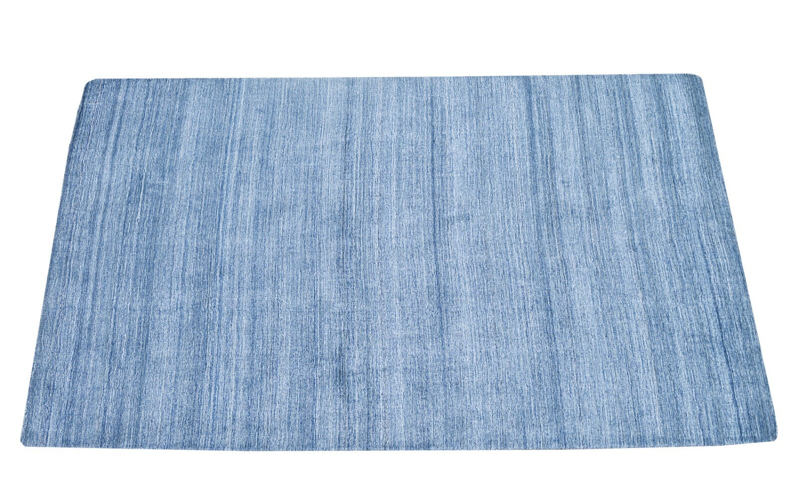 Handgeweven vloerkleed 150x240 cm, blauw, glanzende look, wol, plat, woonkamer SH219