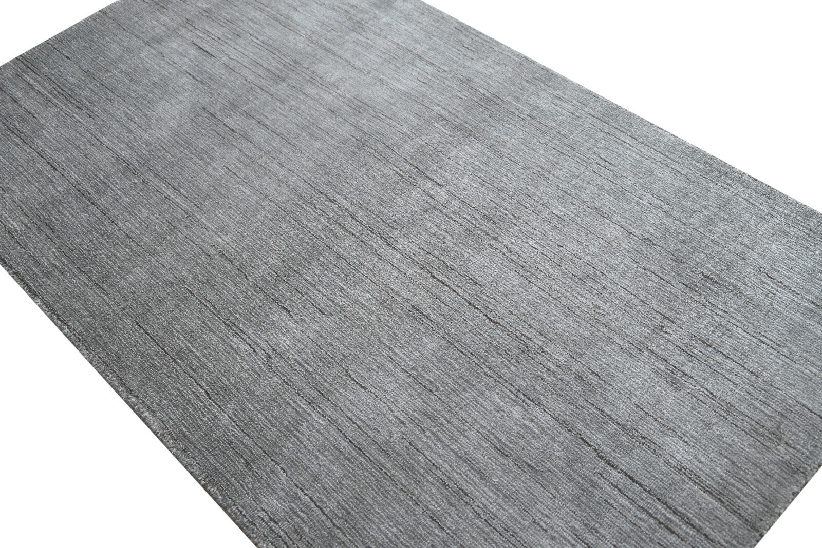 Ročno tkana preproga 90x160 siva volna lanena sijajna površina dnevna soba SH147