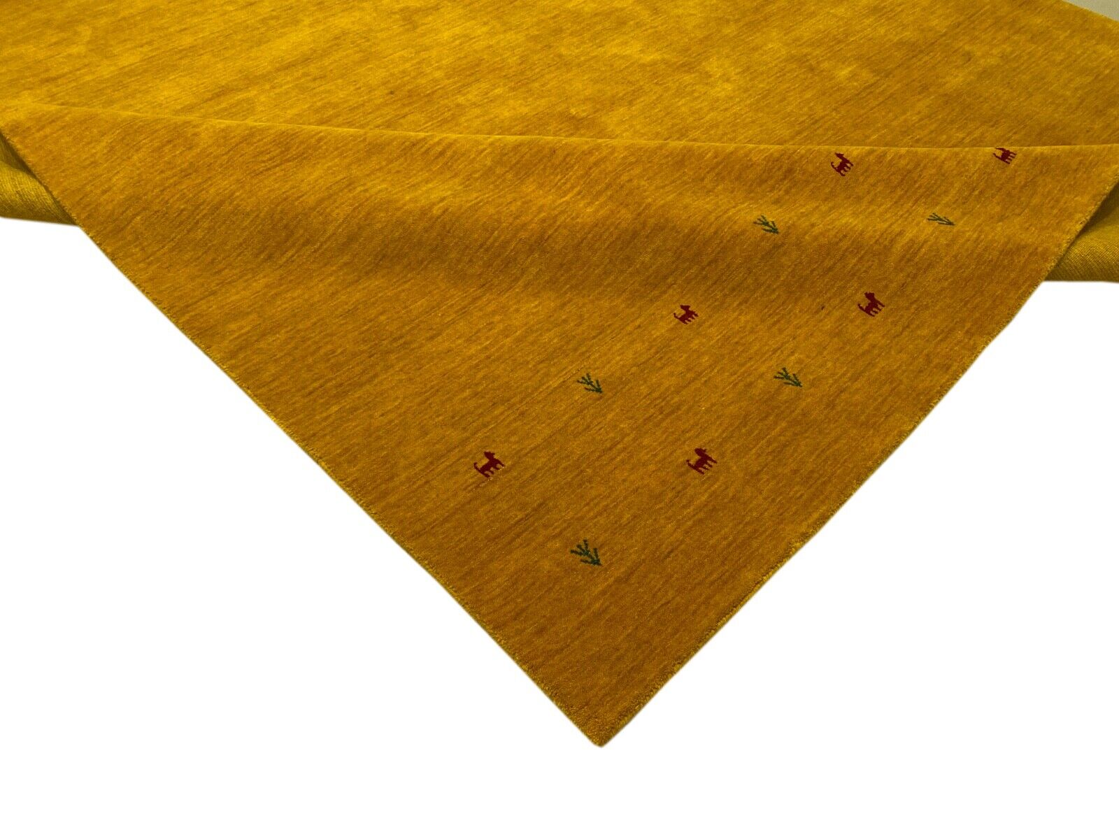 Gold Gabbeh Teppich 100% Wolle Orientteppich Handgewebt  Loom Brücke G625T3