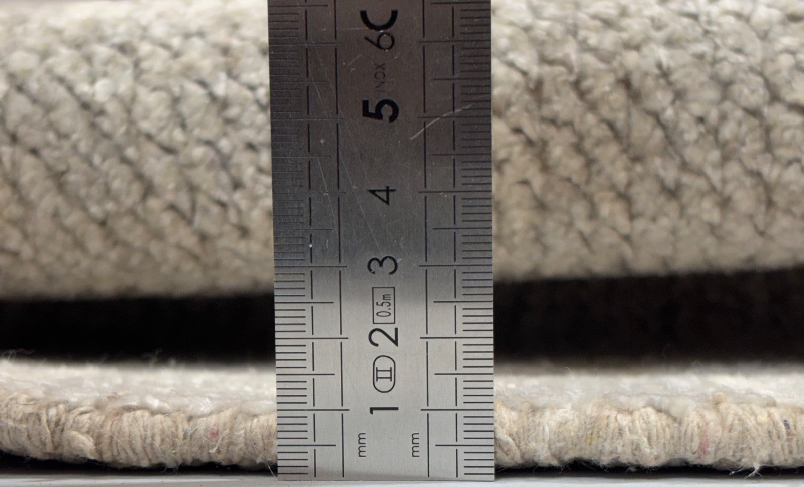 Handgeknoopt vloerkleed 60x90 cm, wol, viscose, zilverkleurig, modern design D1105