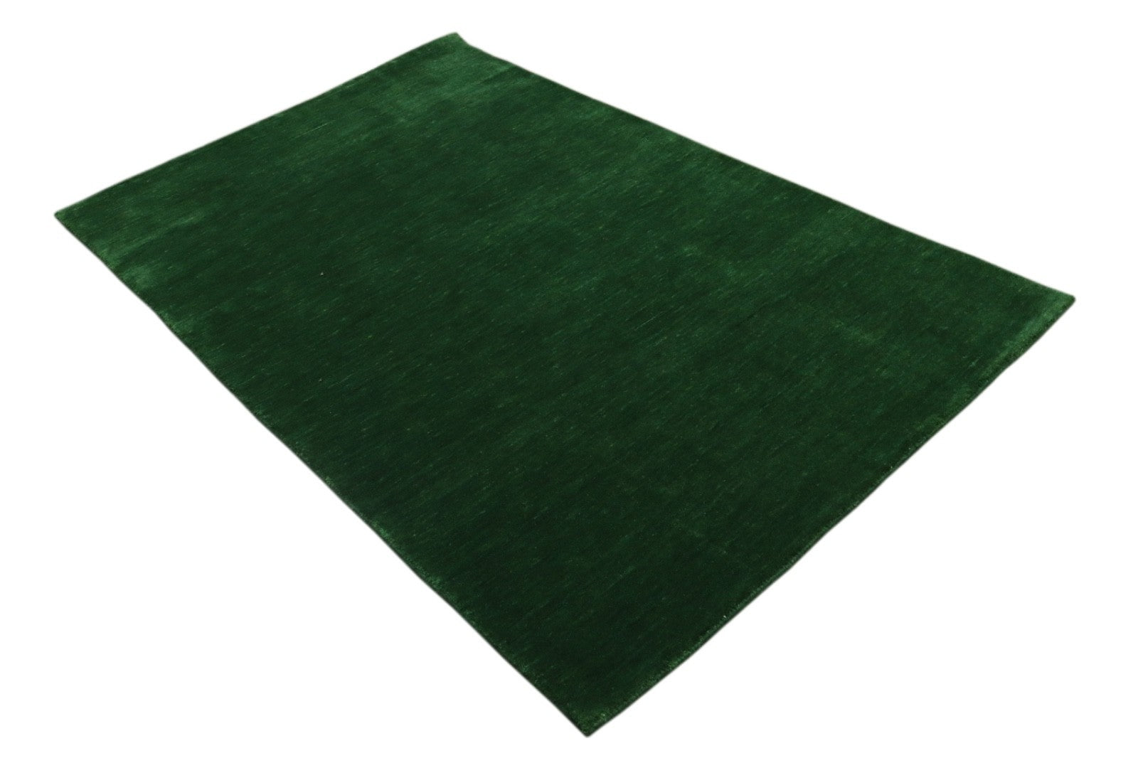 Handgewebter Gabbeh Teppich 100% Wolle Grün Unifarben 120x180 cm HL1082