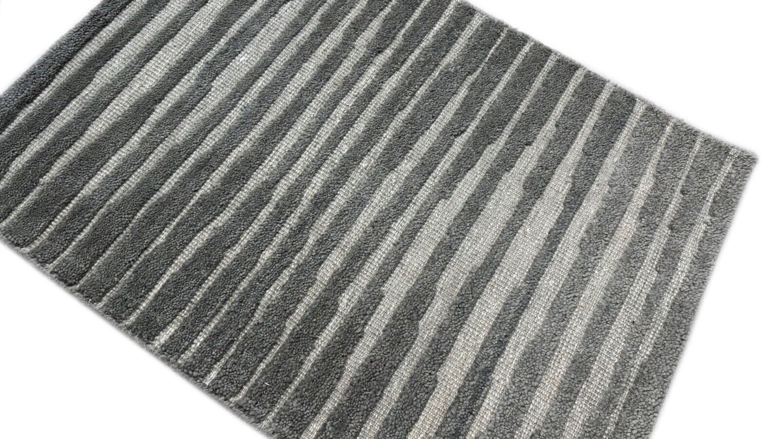 Kézzel csomózott gyapjúszőnyeg 60x90, modern szürke és bézs, DKD-768