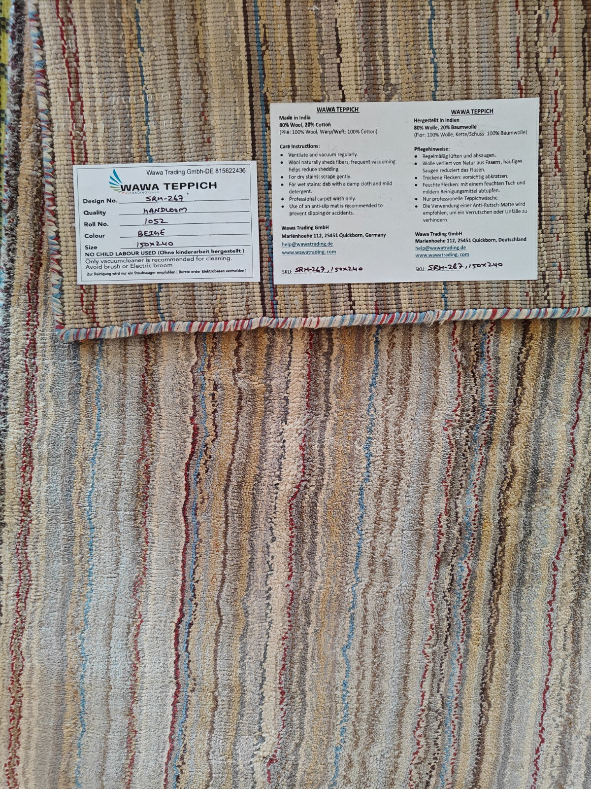 Handgewebter Teppich 150x240 Béžová Viskose Glanzoptik Wohnzimmer SH267