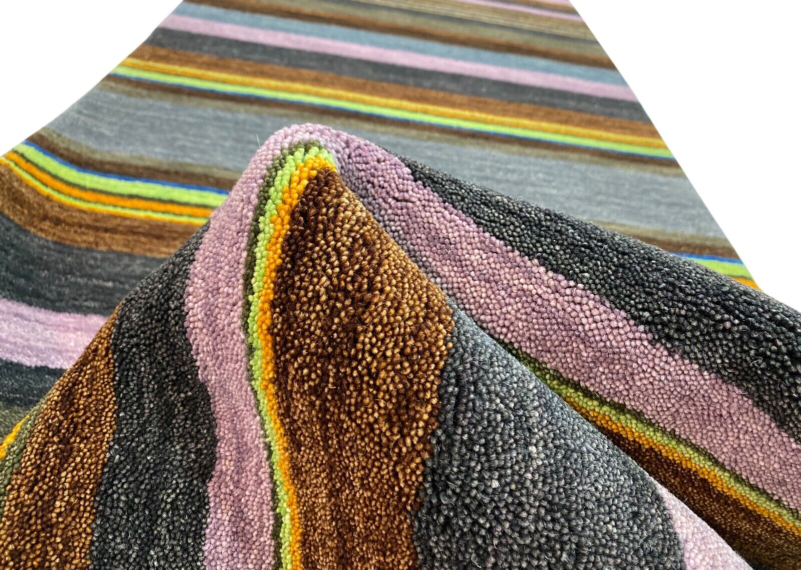 Läufer Gabbeh Teppich 100% Wolle Loom Handgefertigt 80X297 cm R423