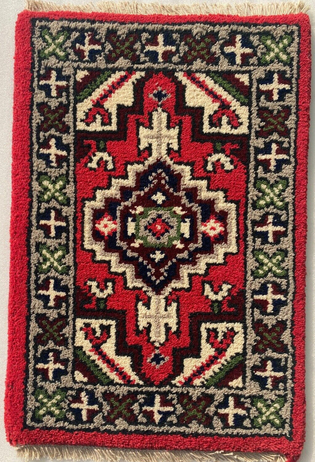 Brücke 40X60 CM Handgeknüpft Automatten Teppich Fußmatten 100% Wolle Grau PH5