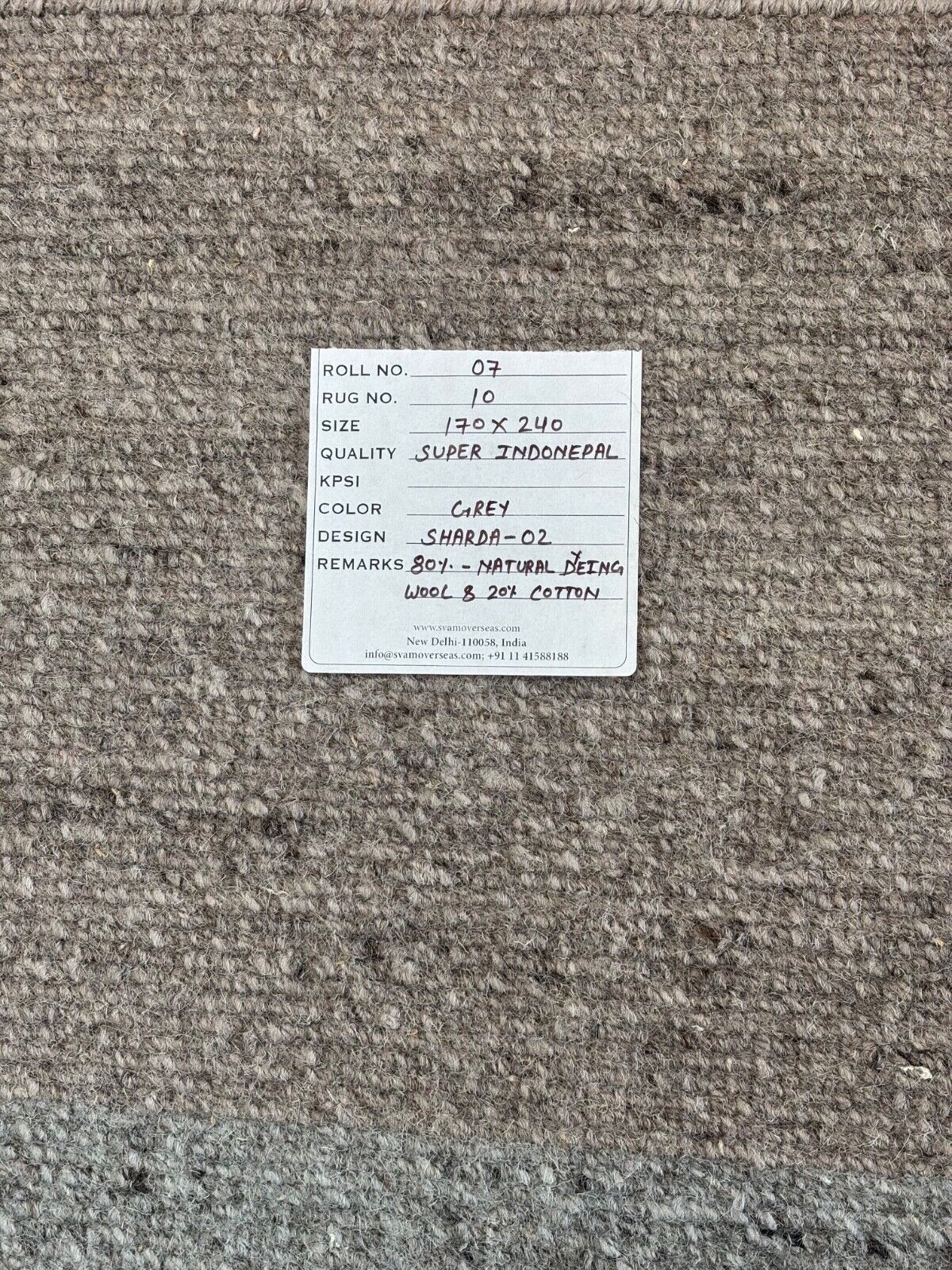 Nepal Handgeknüpft Naturfarben Teppich Grau Blau 170X240 cm 100% Wolle st10