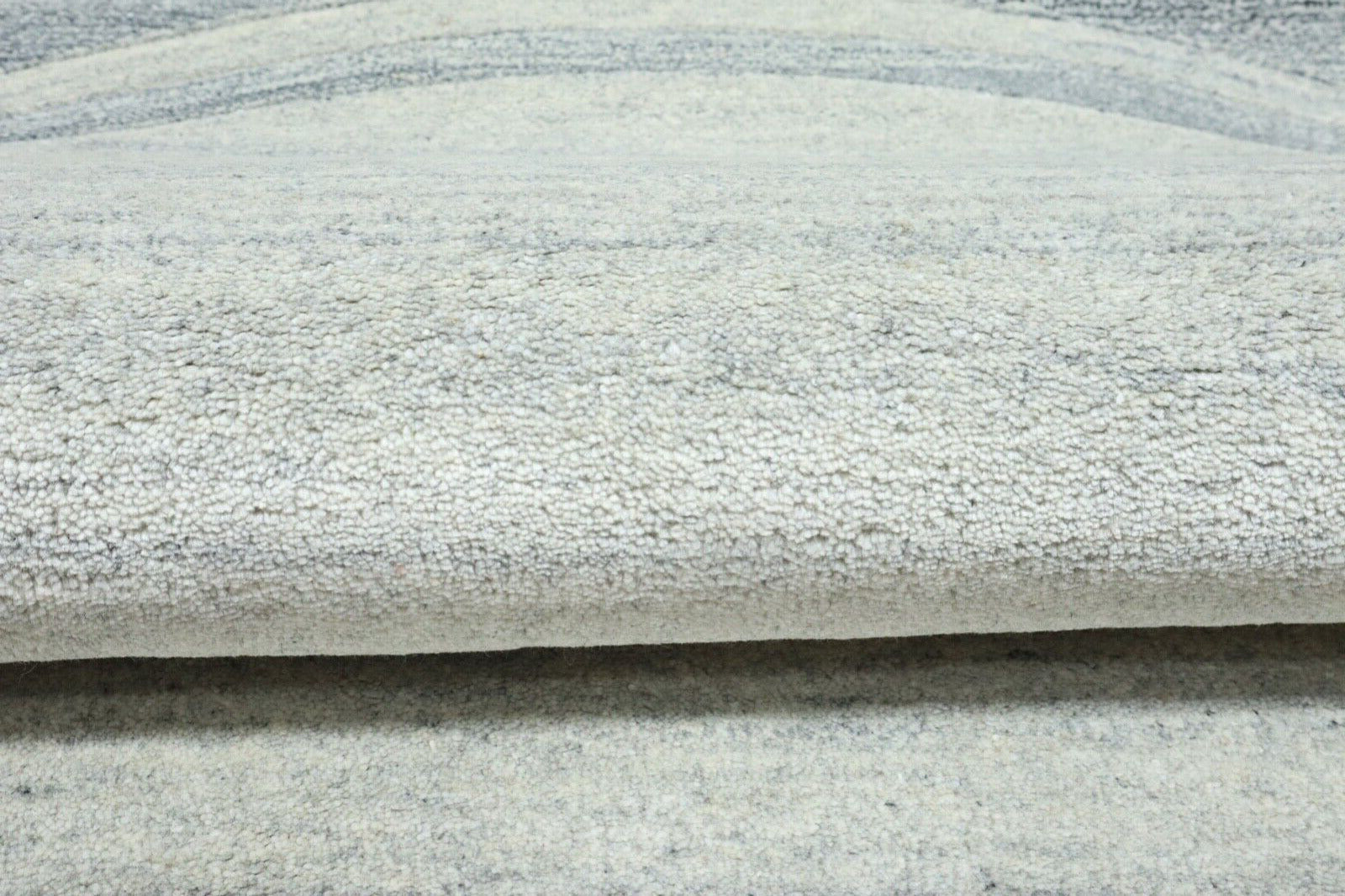 Rund Beige Grau Teppich 100% Wolle 150X150 cm Handarbeit Handgetuftet T949