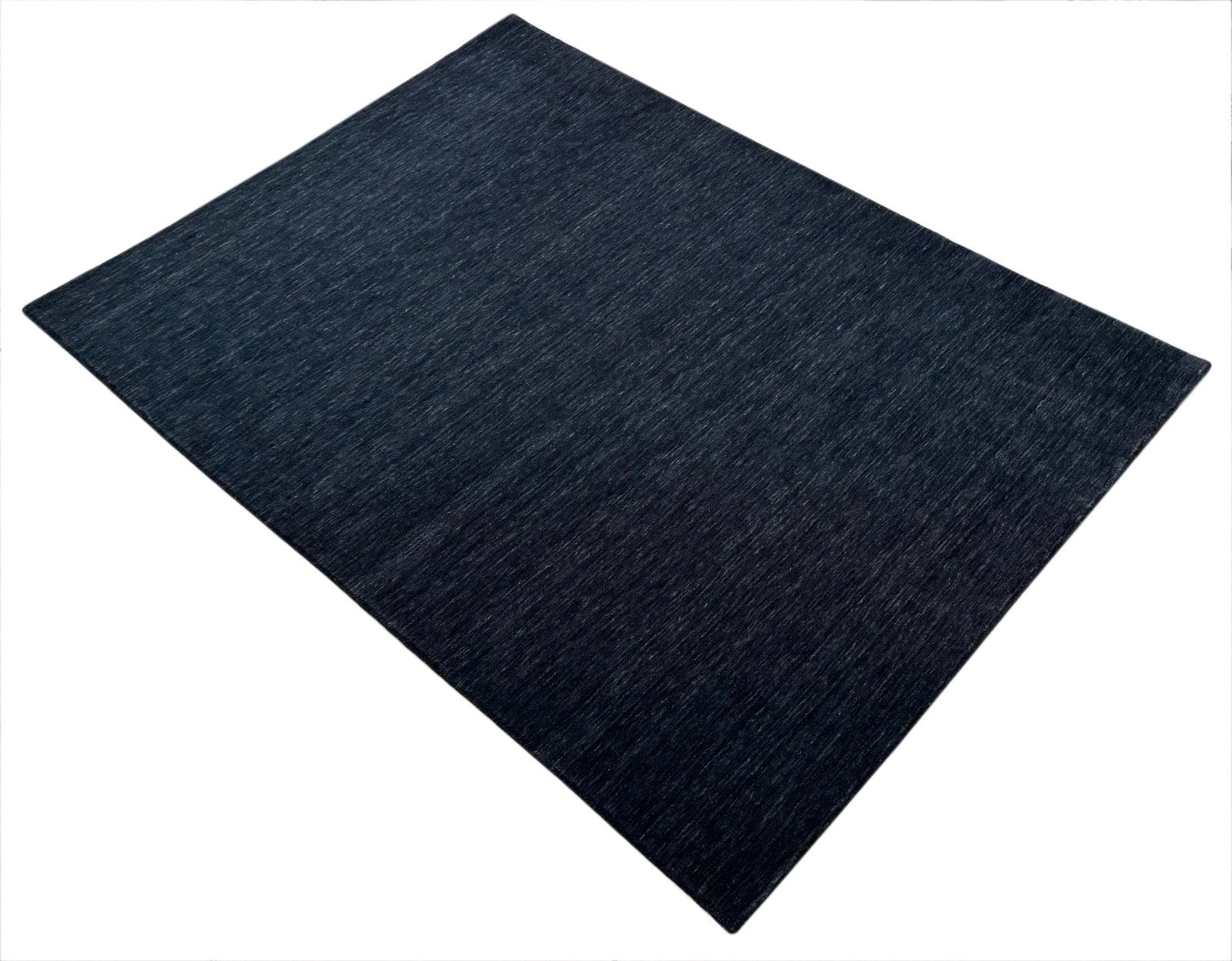 Teppich 100% Wolle 200x300 cm Handgewebt Gabbeh Anthrazit Grau Blau schwarz PB1