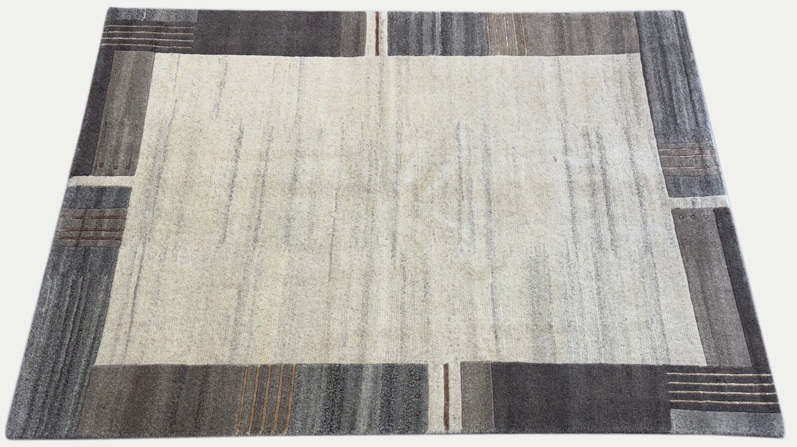 Nepal Käsinsolmittu Villamatto Luonnonväriset Harmaa, Beige 170x240 cm IN2021