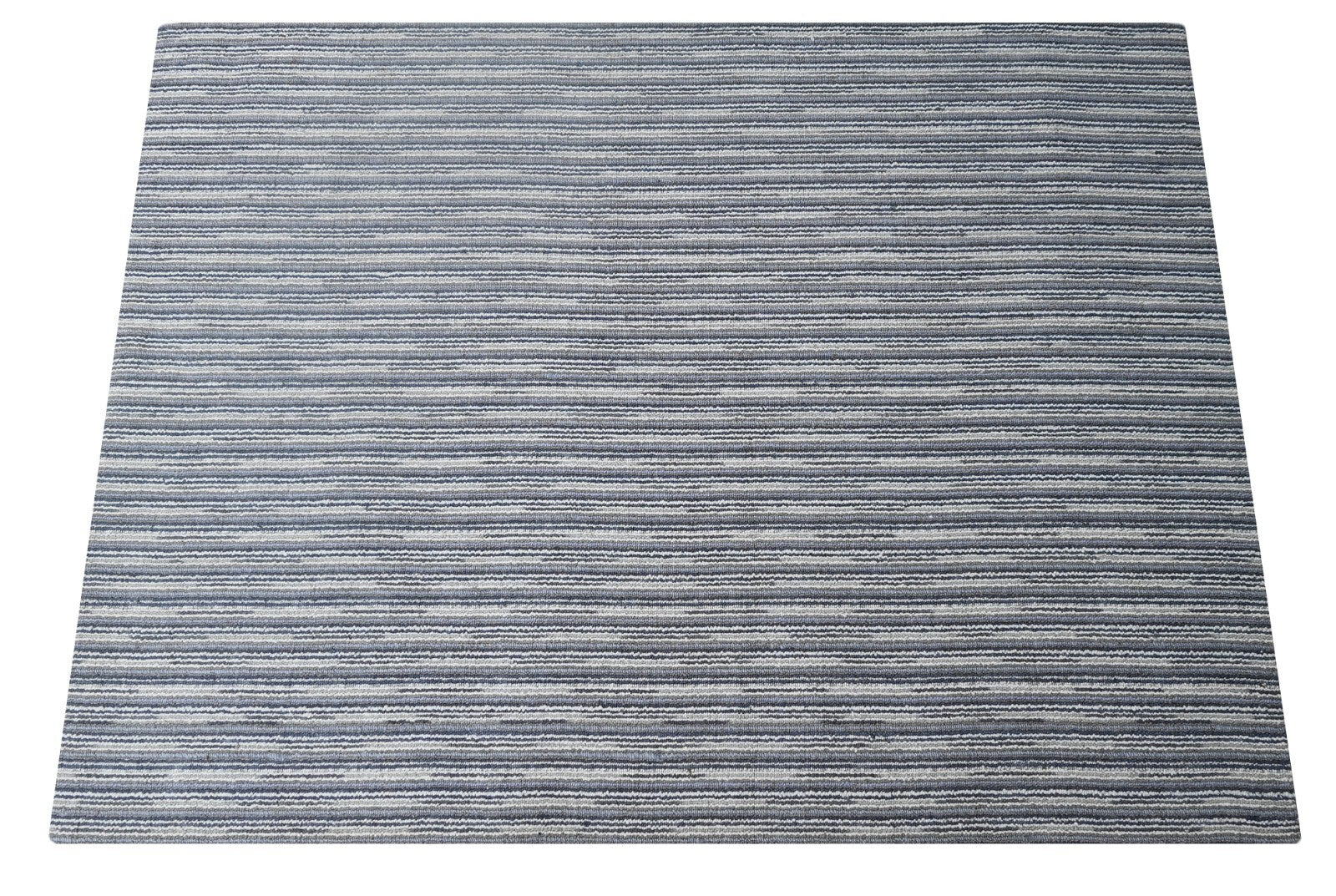 Handgewebter Teppich 150x240 Grau Glanzoptik Wolle  Wohnzimmer SH259