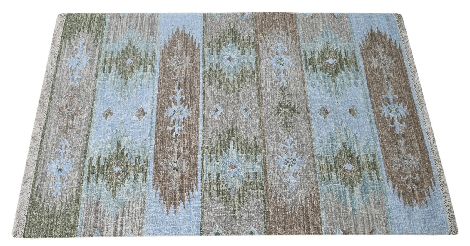 Bunter Wollteppich 120x180 cm Handgefertigt Modern Teppich sh192