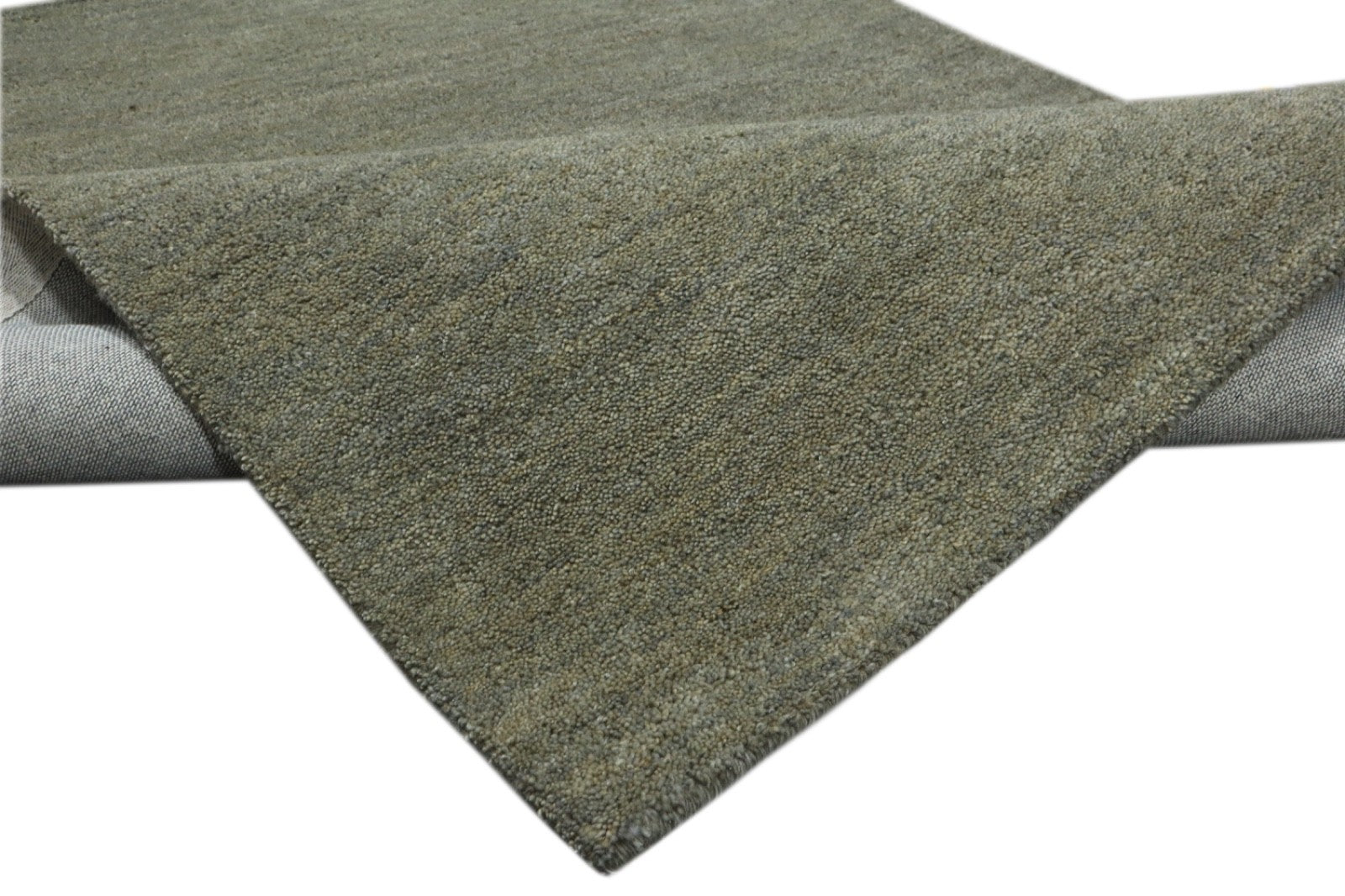 Tappeto Gabbeh, 100% lana, grigio tinta unita, 120x180 cm, fatto a mano, PL10