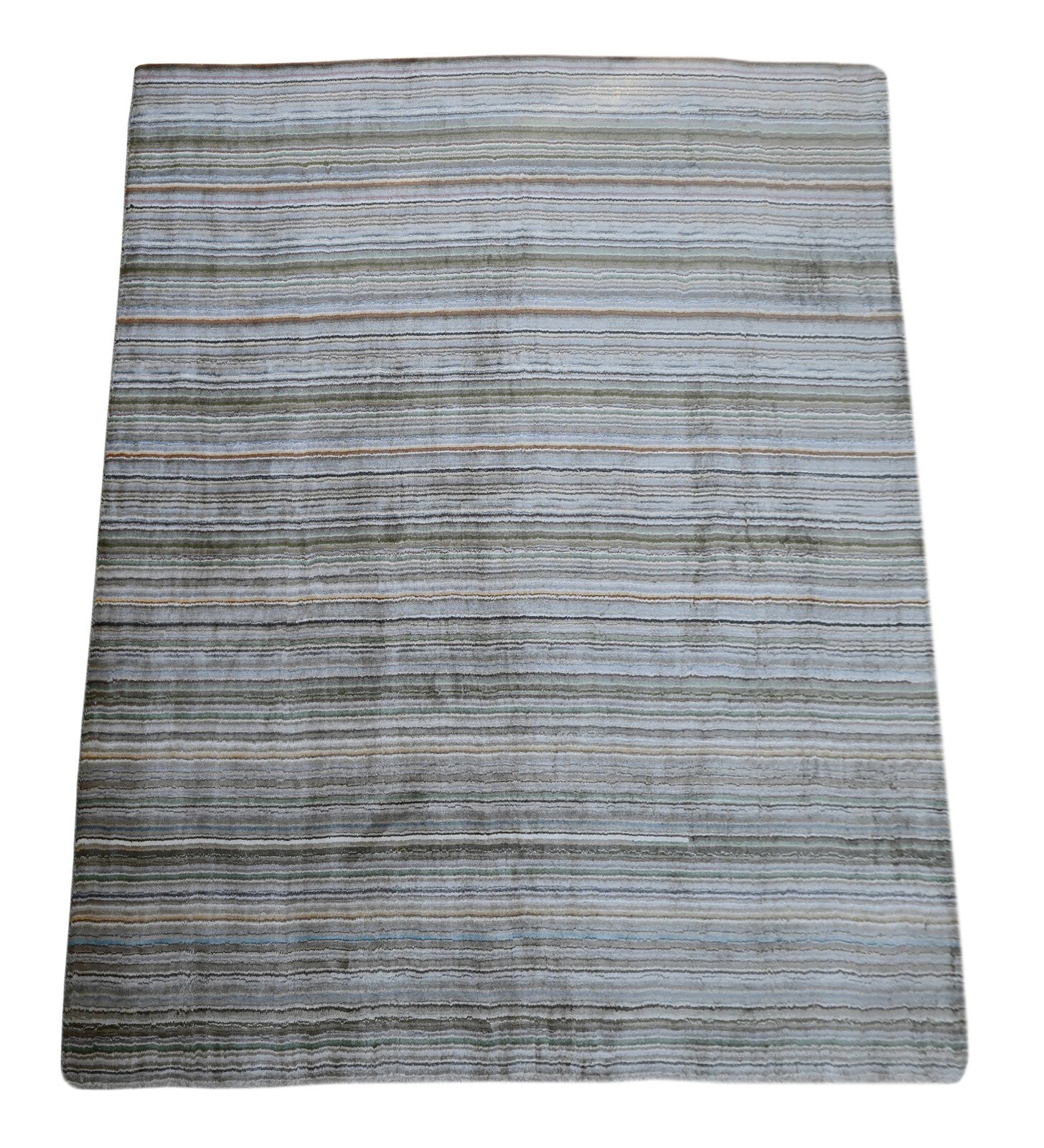 Handgewebter Teppich 170x240 Beige  Viskose Glanzoptik  Wohnzimmer SH269