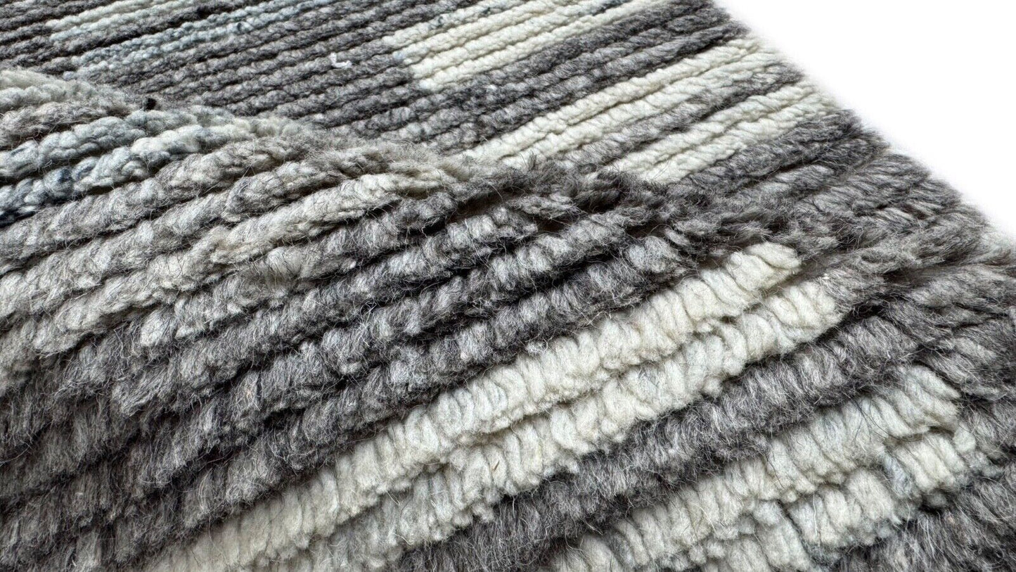 Handgeknüpfter Teppich 60x90 100% Wolle Grau, Beige , Weiß Modern DTK-255
