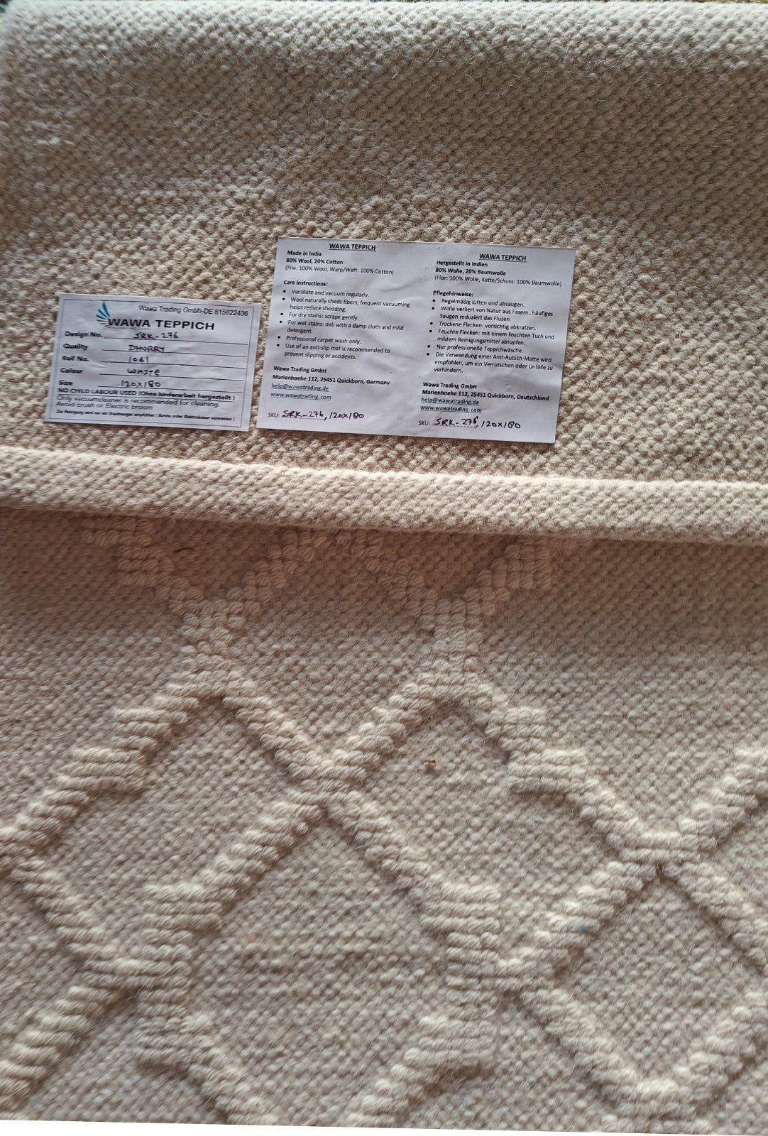 Barvita volnena preproga 120x180 cm Ročno izdelana moderna preproga sh276