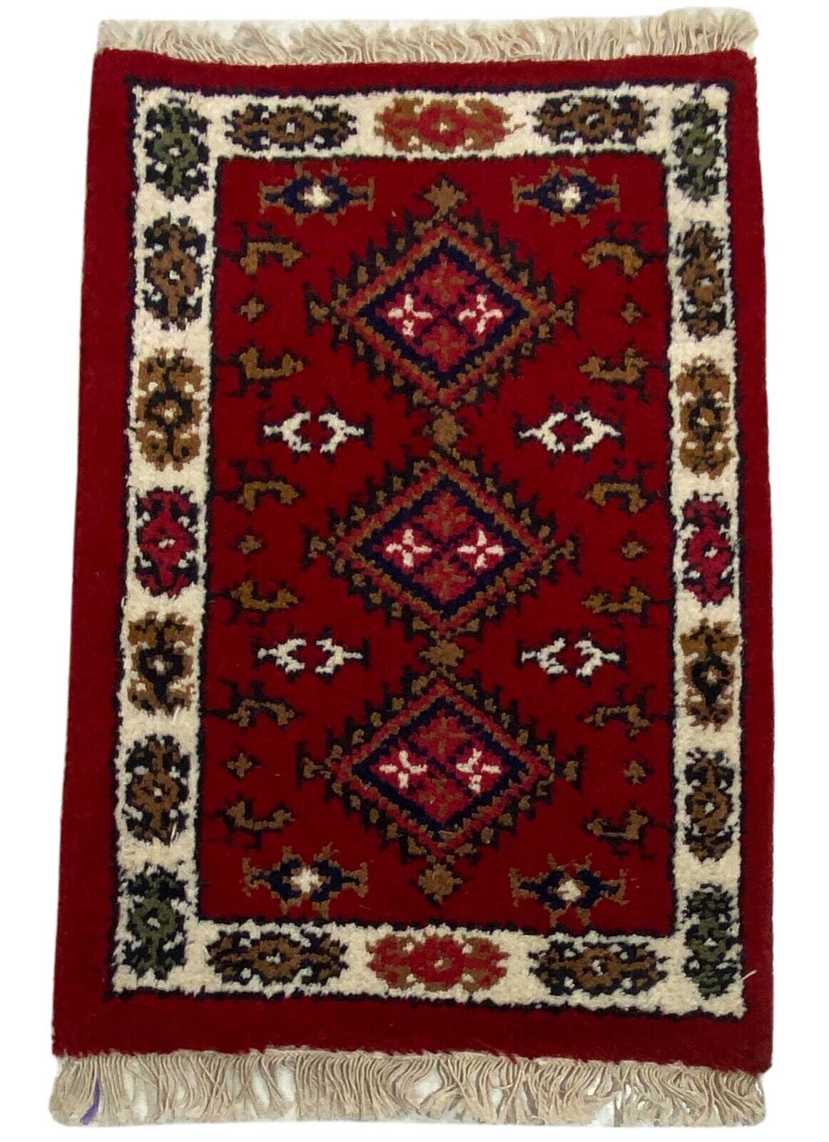 Fussmatten Brücke 40X60 CM Handgeknüpft Teppich 100% Wolle Rot