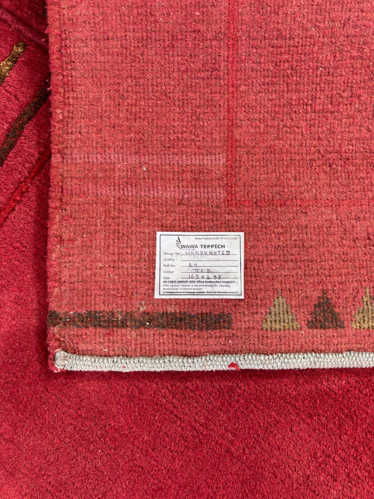 Rot Teppich Indo Nepál Handgeknüpft 100% Wolle 165X235 cm Orienttepich R14 