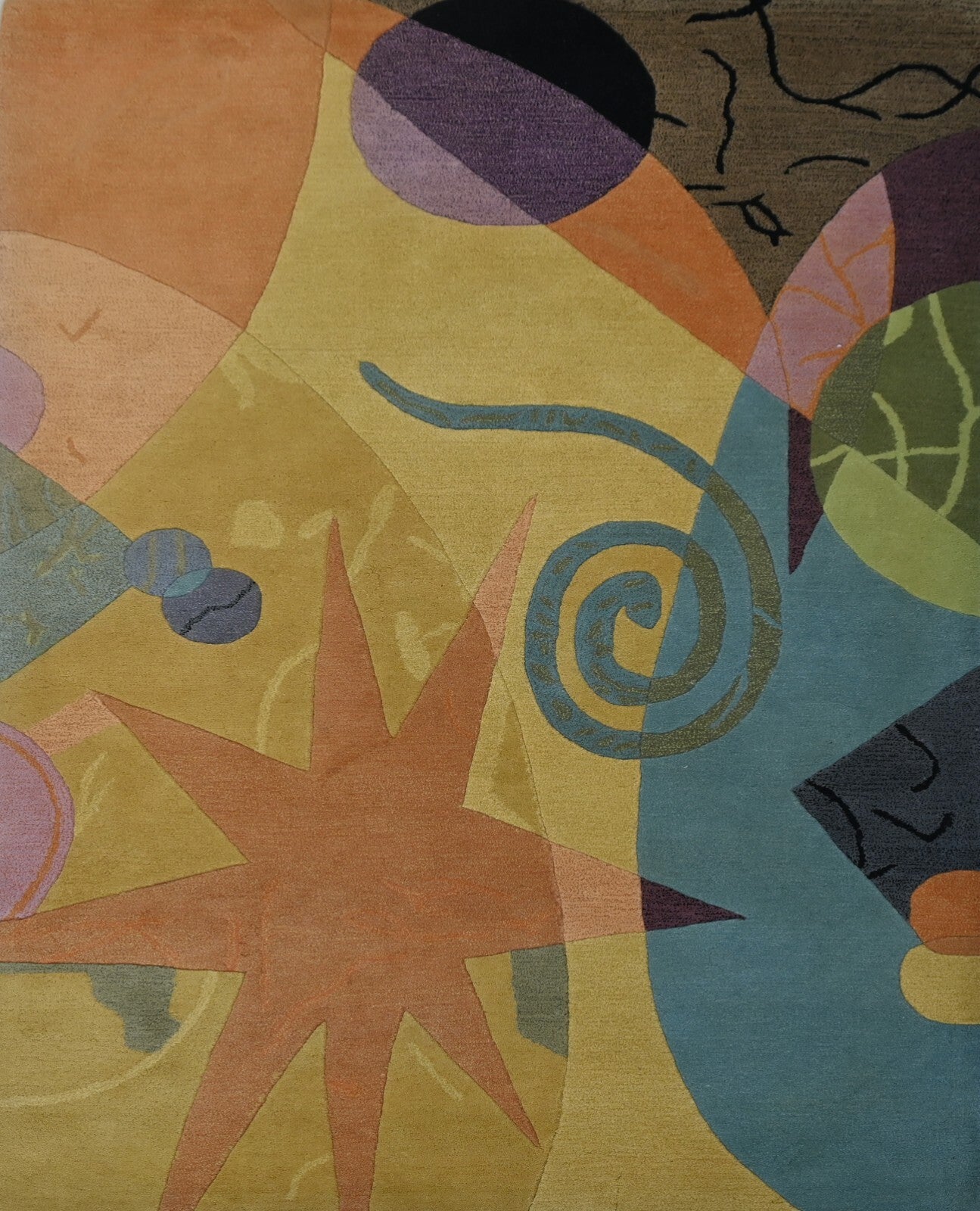 Handgetufteter Wolle teppich 150x240 Gold-Multi  Modern Wohnzimmer SH227