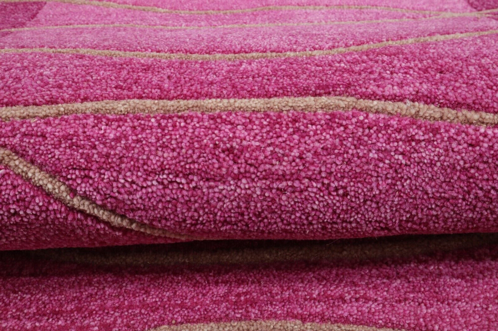 Gabbeh Teppich 100% Wolle 70X140 cm Handarbeit Rosa Handgetuftet T1022