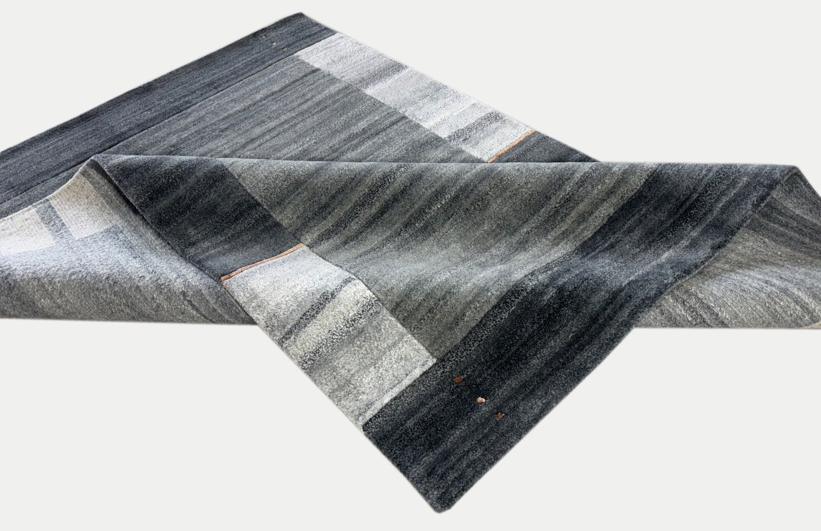 Indonéský ručně vázaný vlněný koberec 170x240 cm – přírodní barvy, šedá směs - IN2022