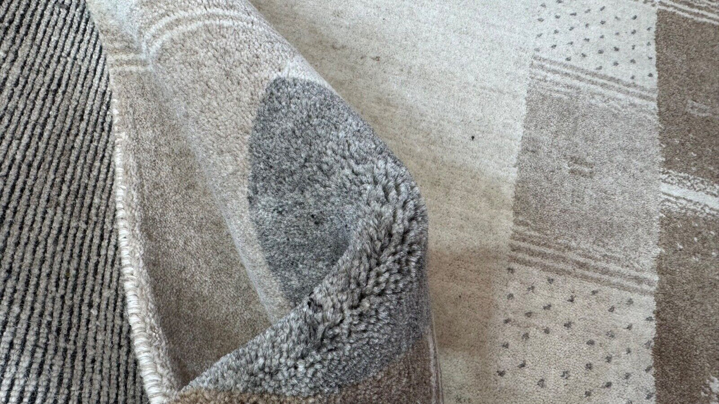 Beige Naturfarbe Gabbeh Teppich 100% Wolle Handgewebt Schurwolle 170x240 cm st35