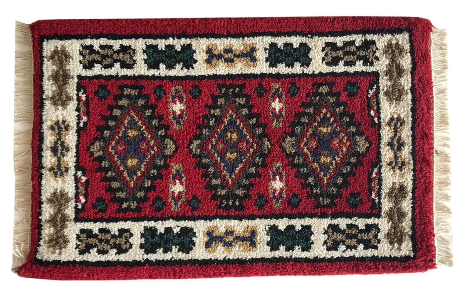 Fussmatten Brücke 40X60 CM Handgeknüpft Teppich 100% Wolle Rot