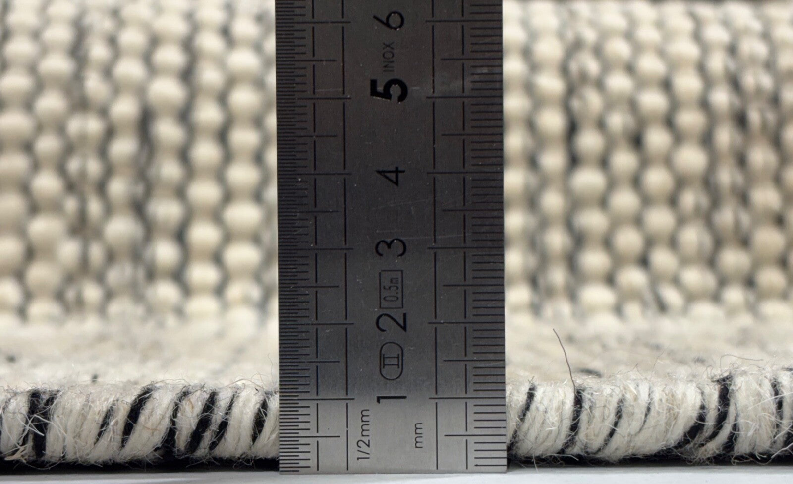 Kilim Dhurry Teppich 60x90cm Handgefertigt 100% Wolle Naturbeige Dunkelgrau D102